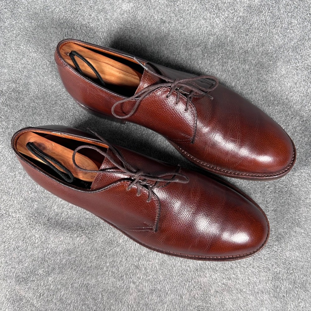 Alden 942C Dutton 3 Eyelet Blucher Brown Alpine Grain Made USA Mens 9.5 A/C - Picture 2 of 15